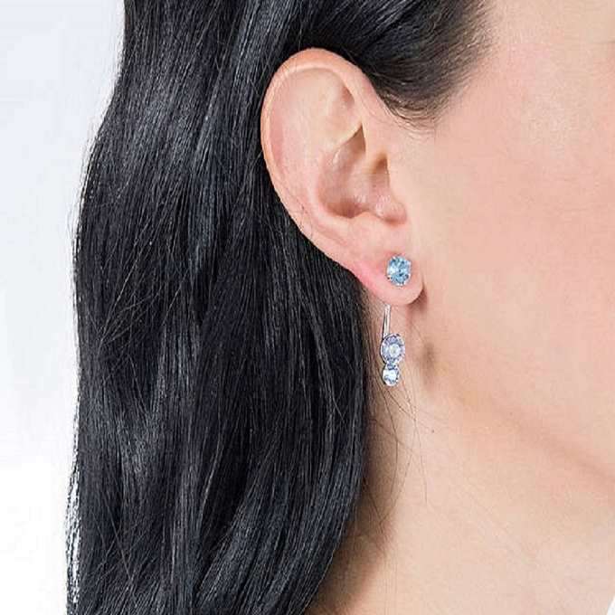 Amour Blue Jacket Earrings embellished with Crystals from Swarovski