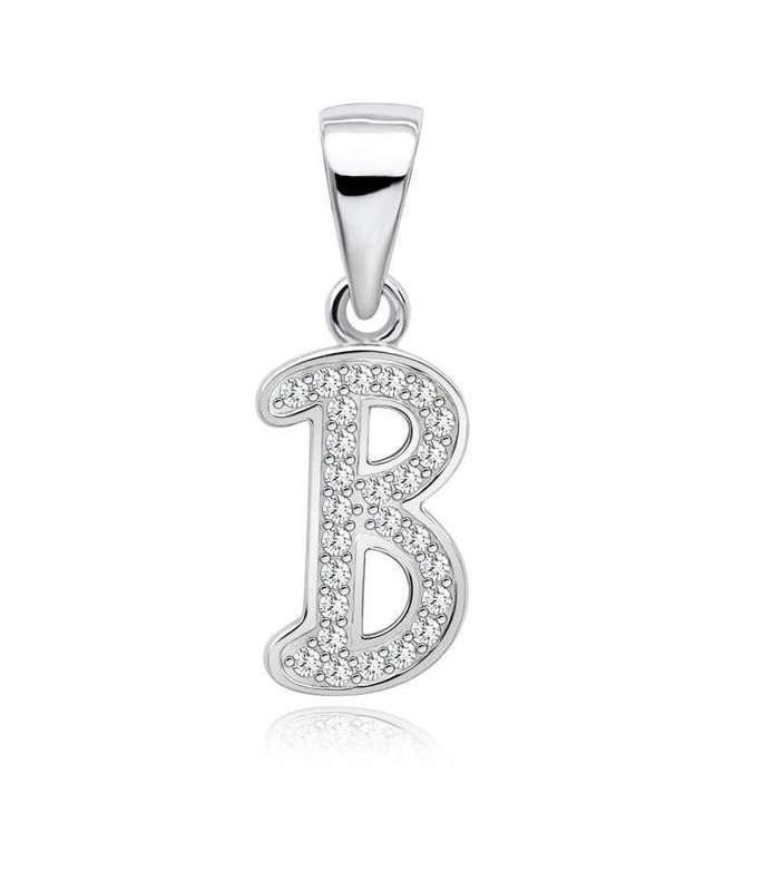 S925 Alphabet B Pendant