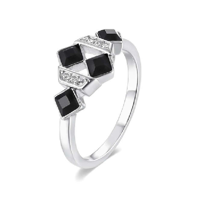 Dhia Black Square Set embellished with crystals from Swarovski