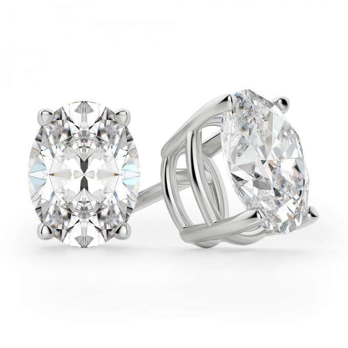 Fancy Oval Stud Earrings