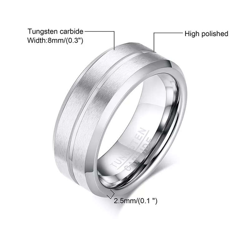 Black Channel Tungsten Carbide Ring