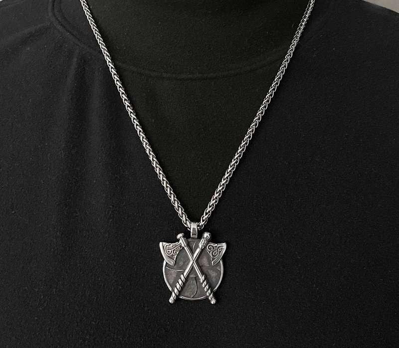 Celtic Norse Pagan Warrior Necklace - Silver