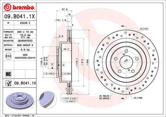 Brake Disc (Pair) Subaru WRX (Various) - Rear (Set) 290MM