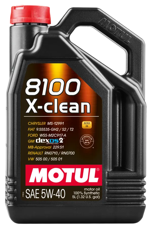 Motul 8100 X-Clean 5W40 5L Engine 102051