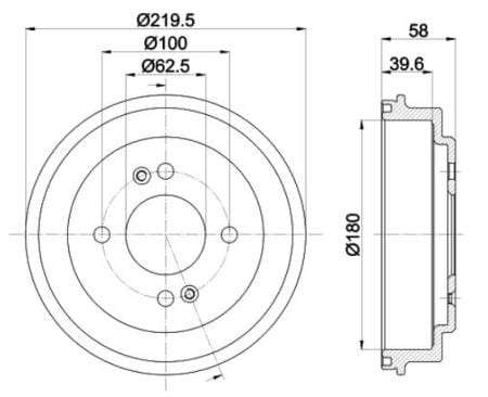 Brake Drum Rear Kia Picanto 1.1 LX 2010- 180mm (Single) BD8866