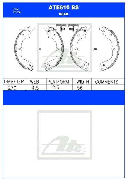 Toyota Hilux / Quantum | Cam Rhino | Inyathi Rear Brake Shoes (ATE610BS)