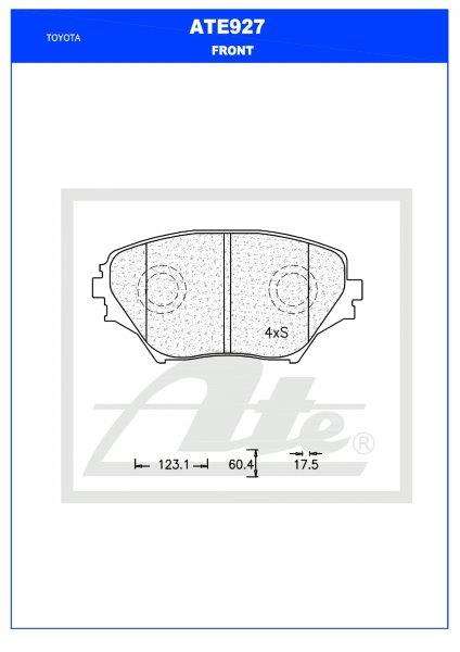 Front Brake Pads Toyota RAV4 II 1.8 / 2.0 4WD (20002005)  ATE927
