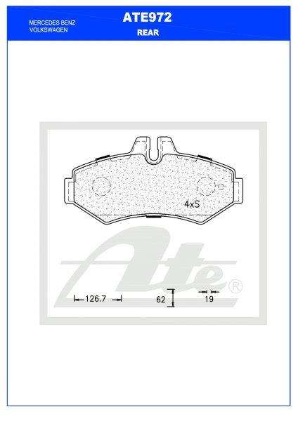 Rear Brake Pads Mercedes G-Class / Sprinter / VW LT  ATE972