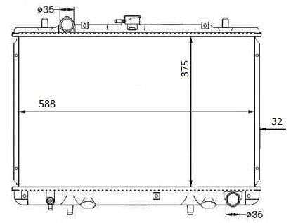 Radiator for Mitsubishi Colt 2500D / 2500TD  4D56 / 4D56T  4x2 / 4x4  Manual  With or...