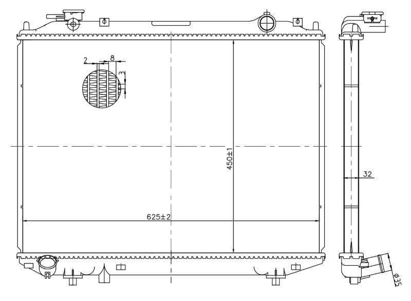 Radiator for Ford Ranger 2.5D/2.5TD/3.0 TDCi & Mazda B2500, BT-50  WL, WLT, WEAT  Manual