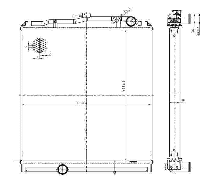 Radiator for FUSO FM14-213  6D16-2AT7  Manual  Heavy-Duty  2006Present