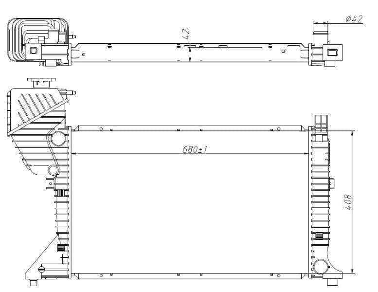 Radiator for Mercedes Sprinter 308D / 312D / 313CDI / 416CDI  OM601 / OM602 / OM611 / OM612 ...