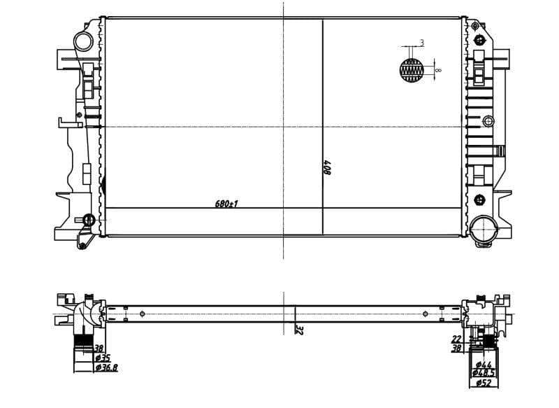 Radiator for Mercedes Sprinter 309519CD  OM646 / OM642 / OM651  Manual / Auto  A/C Eq...