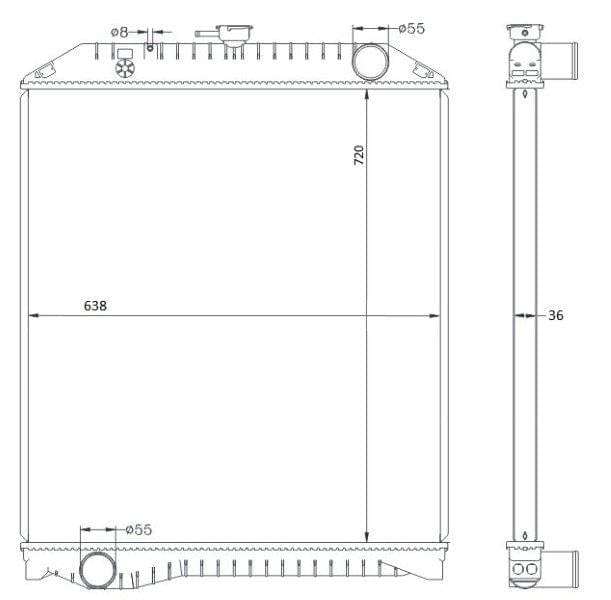 Radiator for Hino 1333 Series  JO8C / JO8CTT / JO8CTi  Manual  Heavy-Duty  2000...