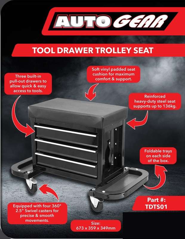 Tool Trolley Garage Mechanic Chair On Wheels