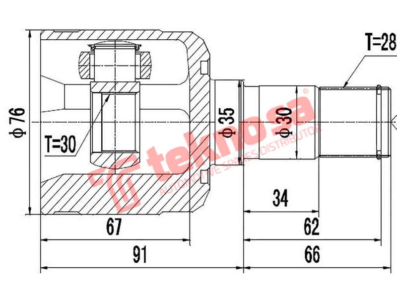 Inner CV Joint Front Left Mazda 626 (MZ6431)
