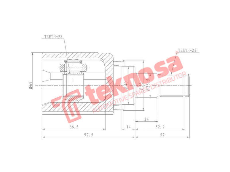 Inner CV Joint Suzuki Swift, Splash 1.2VVT K12B/M (SU4006)