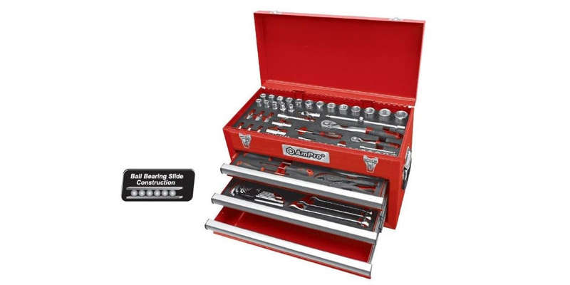 101Pc 1/4&1/2 Drive 3-Drawer Chest Bolt-Fit Set AMPRO T52721