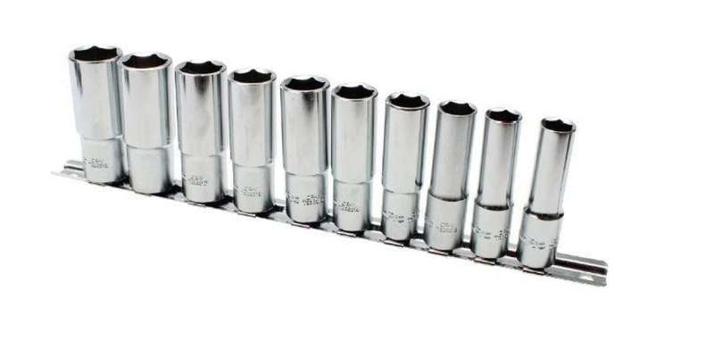 10Pc 3/8 Drive Deep Socket Set (10 - 19Mm) AMPRO T45204