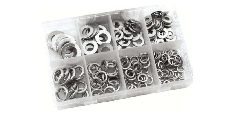 200 Piece Assorted Flat And Spring Washers Set
