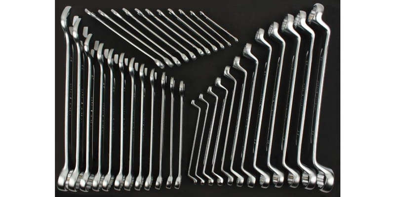35Pc Combination & 75-Degree Offset Box Wrench Set (Foam Tray) AMPRO T40174