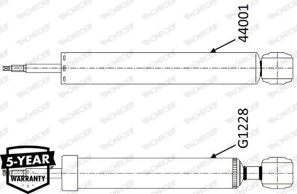 Shock Rear Ford Fiesta [3][4] Mazda 2 2007-2015 (MONROE)(44001)