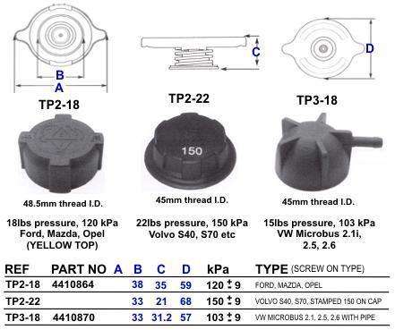 (Tp3-18) Pressure Cap(5630-007) Vw 2.1I (Echlin)