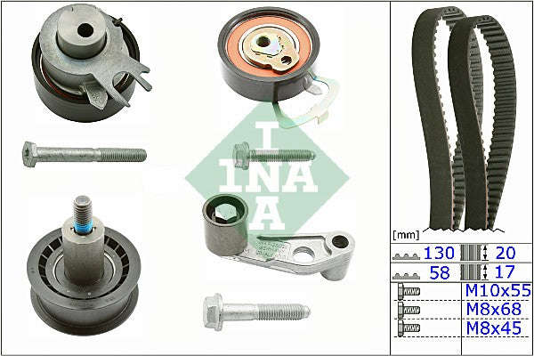 Timing Belt Kit Vw Polo 9N 1.4 16V Aua,Bby,Bky,Aub,Bbz Golf Iv 1.6 Fsi Bad (530008910 Ina)