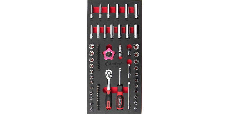 65Pc 1/4 Drive Socket Set (Foam Tray) AMPRO T45122