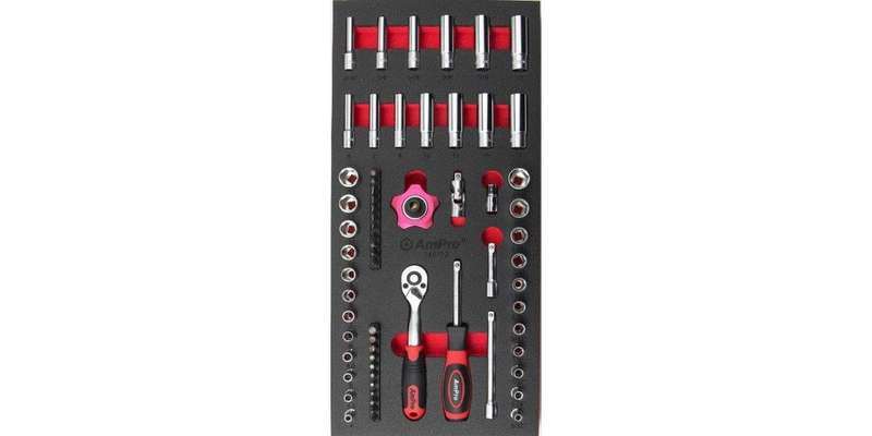 65Pc 1/4 Drive Socket Set (Foam Tray) AMPRO T45122