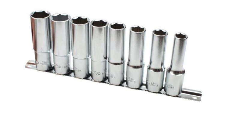 8Pc 1/2 Drive 6 Point Deep Socket Set (10-19Mm) AMPRO T45408