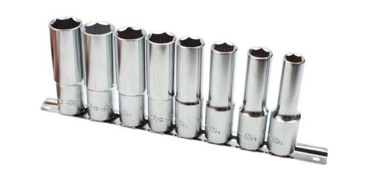 8Pc 1/2 Drive 6 Point Deep Socket Set (10-19Mm) AMPRO T45408