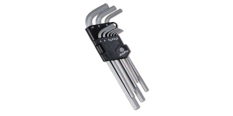 9Pc Long Hex Key Wrench Set (15-10Mm) AMPRO T22932