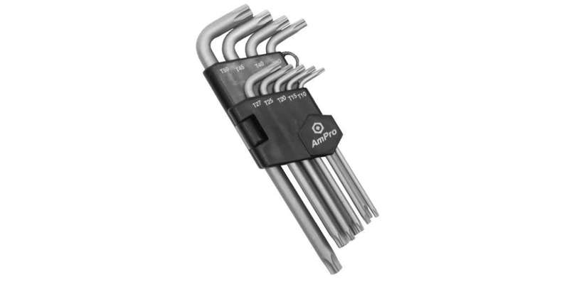 9Pc Long Star Key Wrench Set (T10-T50) AMPRO T22934