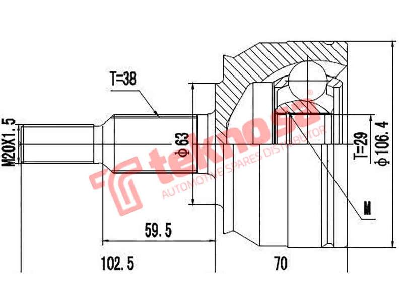 Outer Cv Joint Vw Kombi T5 2.0Tdi,Bitdi 2,5Tdi 3.2 V6 Transporter Ad5727