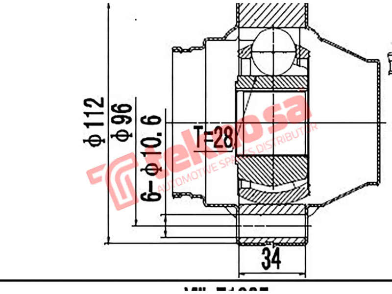 Inner Cv Joint Vw Amarok 2.0Tdi 2009- Porsche Cayenne 3.0Tdi 4.8S 2002- Ad8008