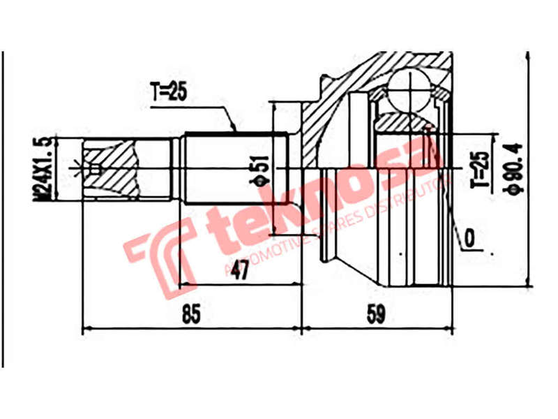 Outer Cv Joint Alfa 147 1.6I Twin Spark 147 1.9Jtd Fiat Multipla 1.9Jtd Af3001