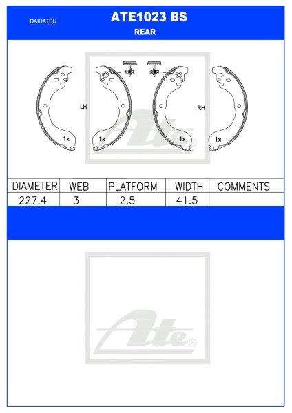 Brake Shoes Daihatsu Gran Max 1.5 2009 Ate1023Bs Ate