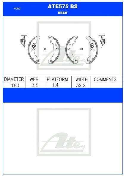 Brake Shoes Ford Fiesta 1,2 Ikon 2,3,Mazda Soho