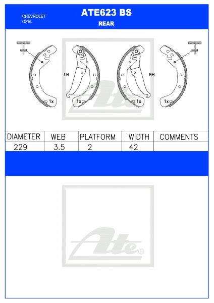 Brake Shoes Chev CoRear Solida 1.4I Ldv,1.7Dti,Utility, Opel Astra 1.6,1.8 Opel CoRear Solida 1.4...