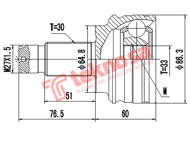 Outer Cv Joint Bmw X3 2.0D 2.5I 3.0D Xdrive 30D E83 2004- Bm3001