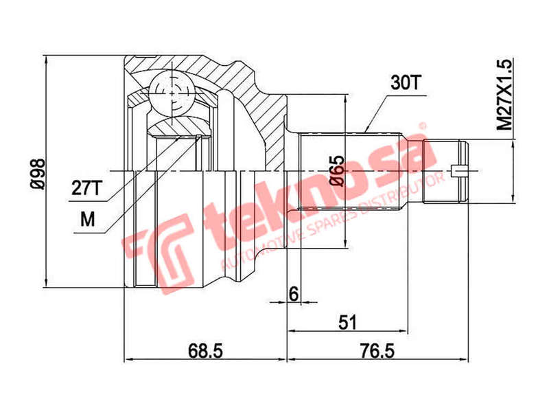 Outer Cv Joint Bmw X5 E53 2000-2006 4.4 M62 3.0 M57 4.4 N62 Bm5710