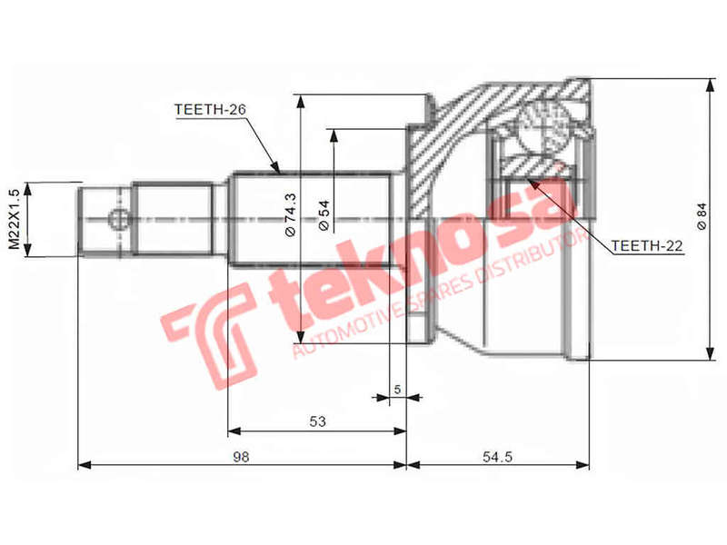 Outer Cv Joint Chrysler Neon 1999-2005 1.6 Ejd Manual 5 Speed Ch5921