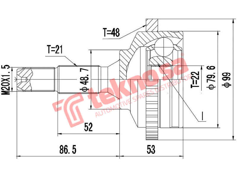Outer Cv Joint Peugeot 206 1.4 Popart Xr Xline 1.4Hdi 2001- Ct5721A
