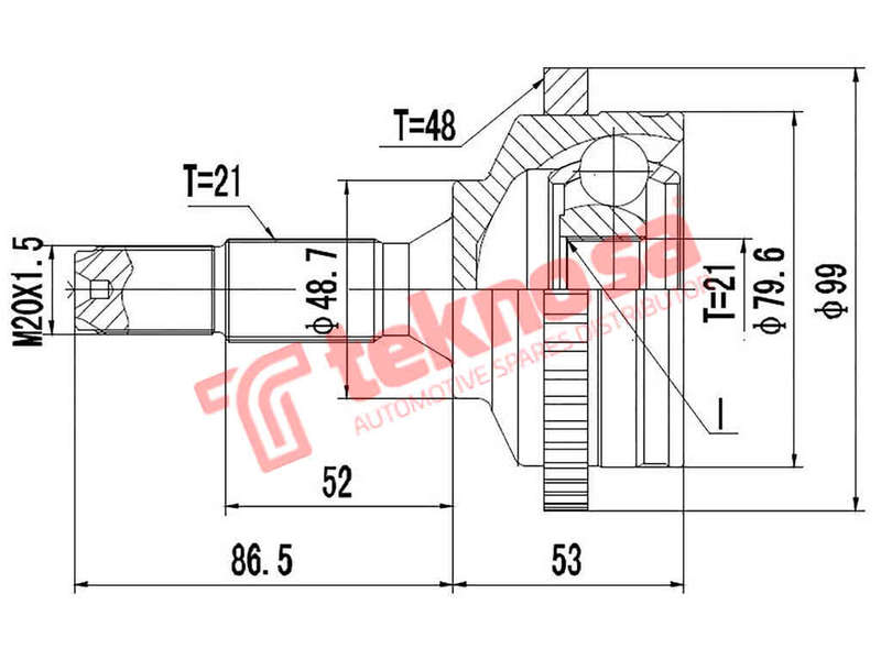 Outer Cv Joint Peugeot 206 1.4 Popart X-Line Tu3Jp Etj4 2004- Ct5752A