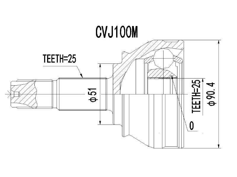 Outer Cv Joint Alfa Romeo 147, Fiat Multipla,Punto - Cvj100M