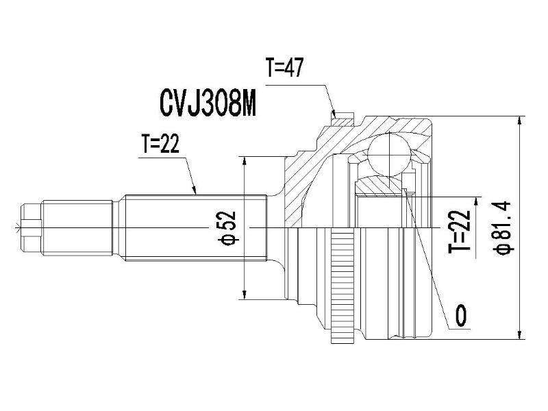 Cv Joint Outer Chevrolet Aveo Hatchback ,Sedan 1,5i,1.6i - Cvj308M