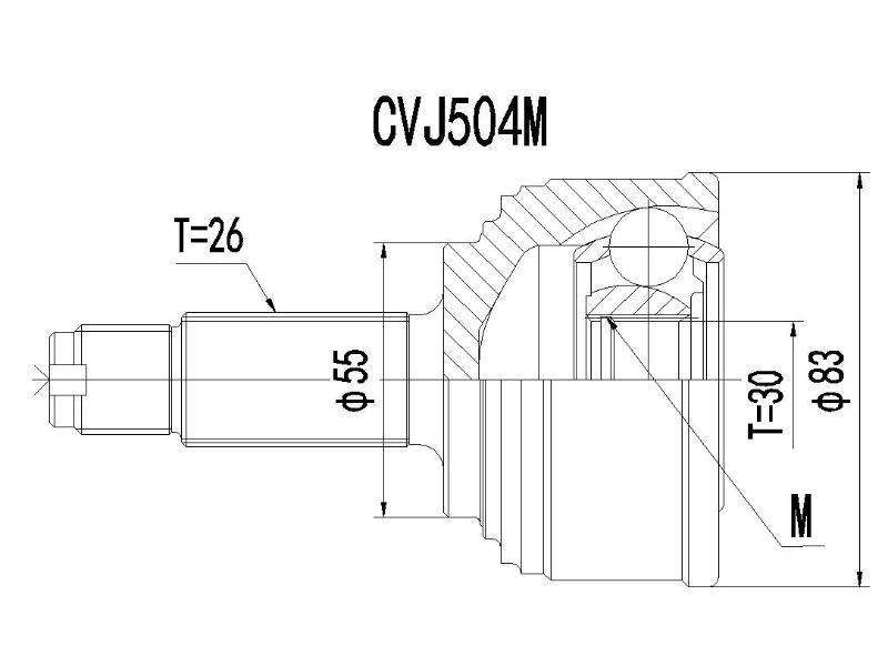 Outer Cv Joint Hando Ballade Luxline 1987- Cvj504M