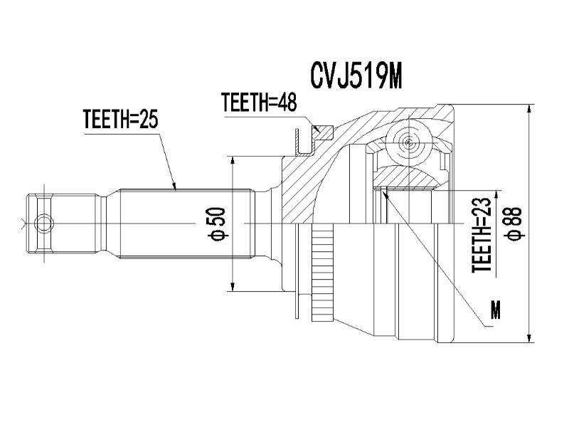 Outer CV Joint Hyundai Getz 1.5 Crd -2004- Cvj519M