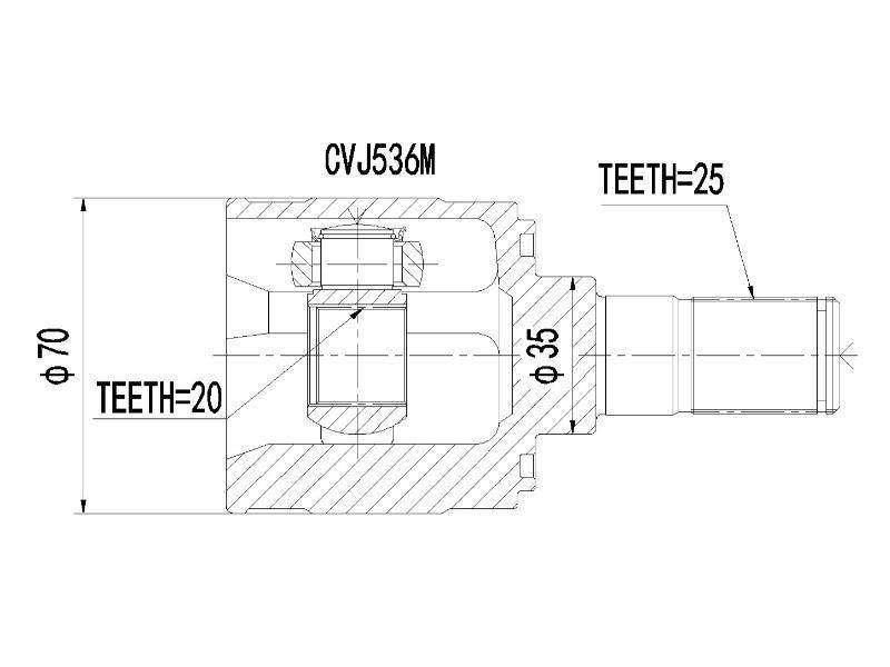 Inner Cv Joint i10,Grand i10 1.1i,1.2i - Cvj536M